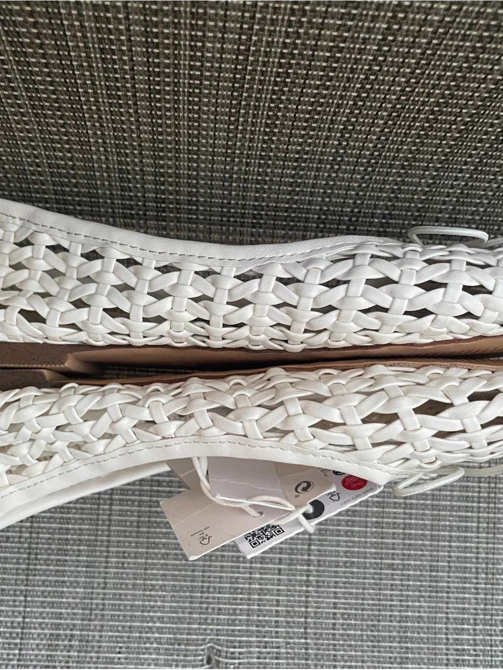 Zara Woven Ballet Flats - White